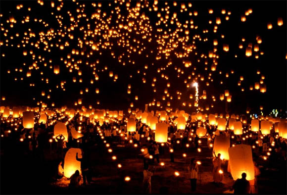 Фестиваль огней Loi Krathong в Самуи